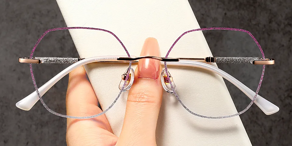 Gem purple silver   Metal  Eyeglasses