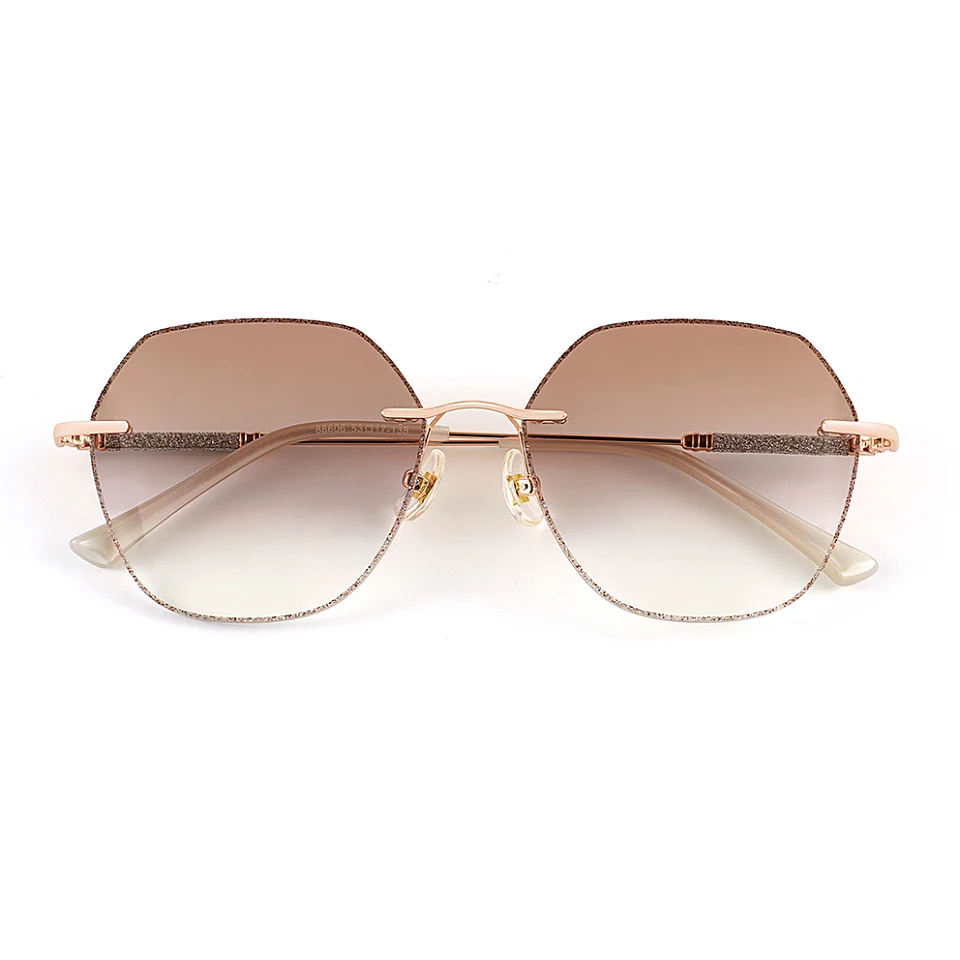 Crystal Rose Gold Polygon Sunglasses | CliCliMe.com display picture 1