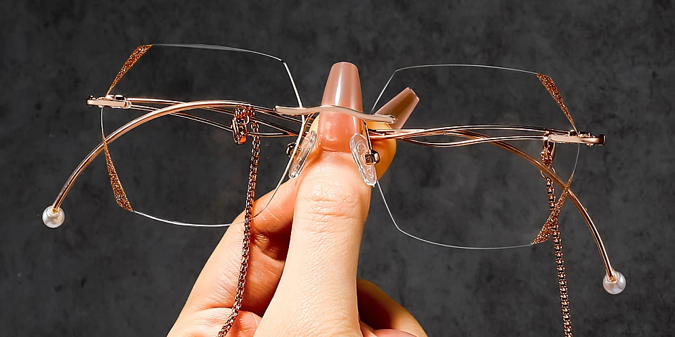 Bling rose gold   Metal  Eyeglasses