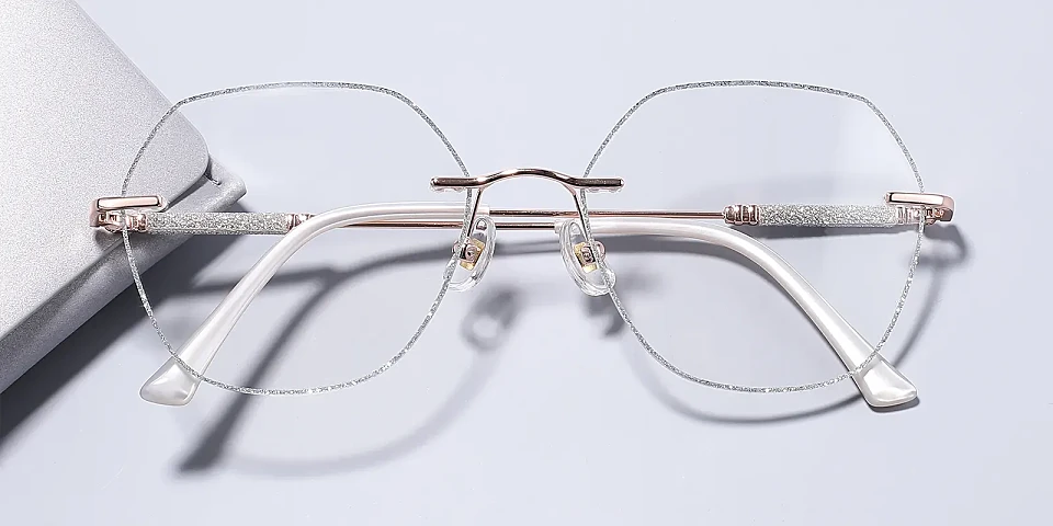 Gem rose gold silver   Metal  Eyeglasses