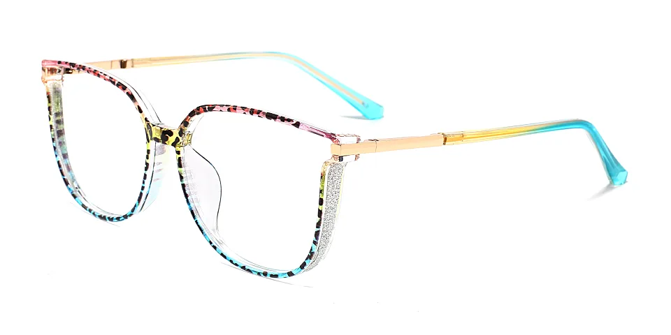 Josiah pink blue leopard   Plastic  Eyeglasses