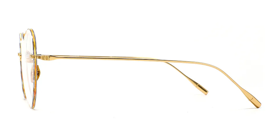 Heart Bloom yellow floral   Titanium  Eyeglasses