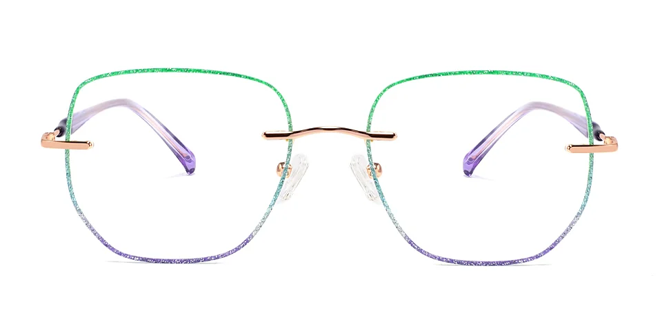 Elina green purple   Metal  Eyeglasses