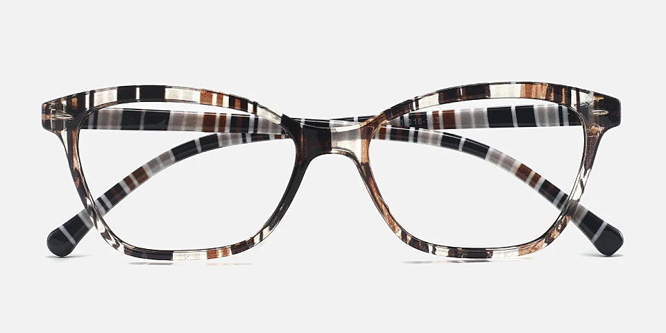 Evadne brown striped   Plastic  Eyeglasses