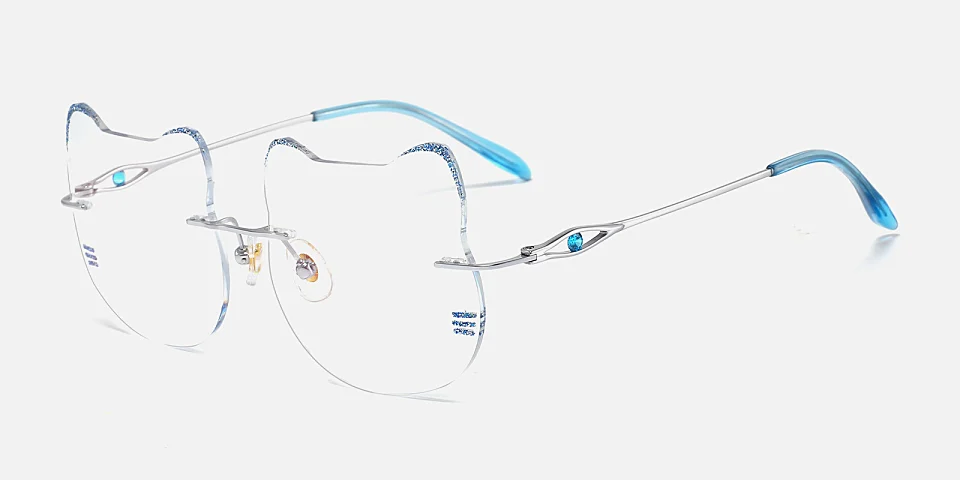 Kitty blue   Titanium  Eyeglasses