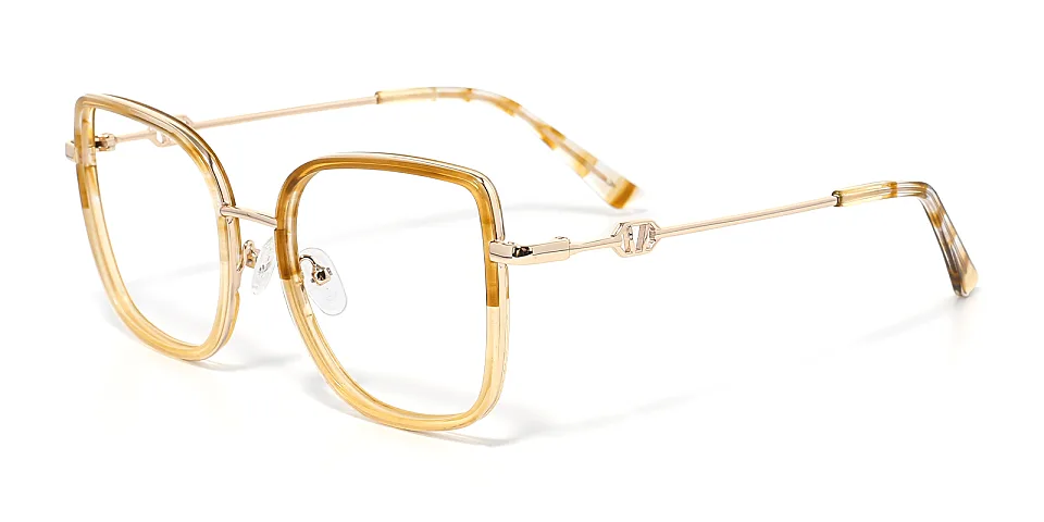 Alyssa yellow   Plastic  Eyeglasses