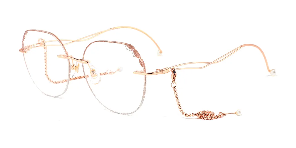 Lavender rose gold silver   Metal  Eyeglasses