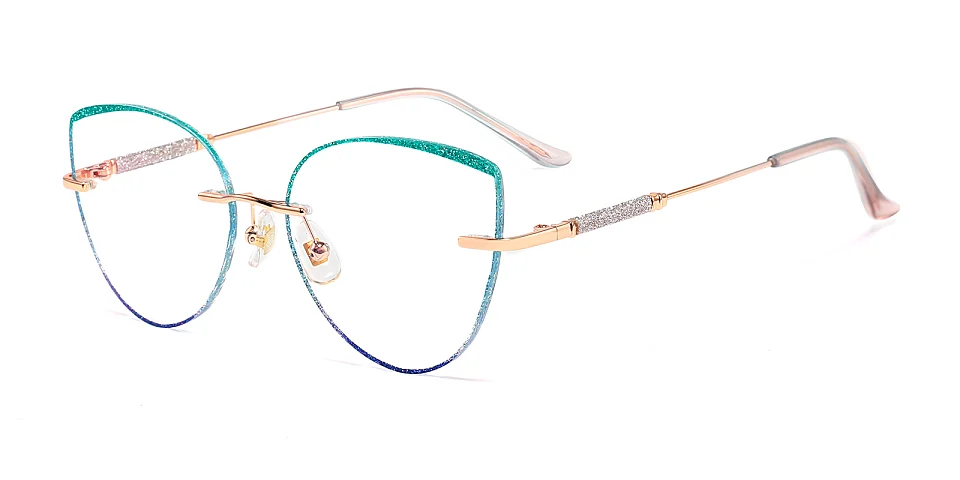 Glamour green blue   Metal  Eyeglasses