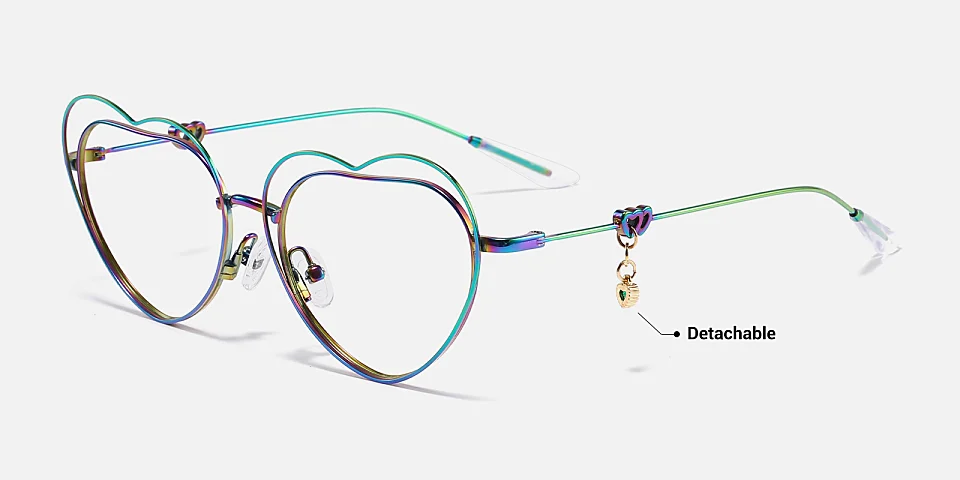 Heart multicolor   Metal  Eyeglasses
