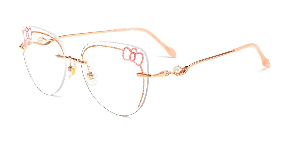 Kitty pink rose gold   Metal  Eyeglasses