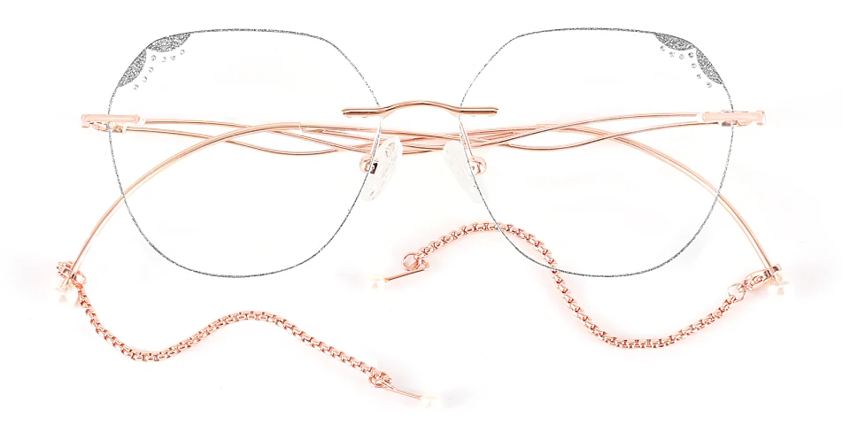 Pearl rose gold silver   Metal  Eyeglasses