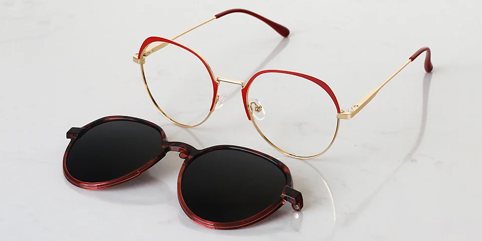 Bellamy red gold   Metal  Eyeglasses