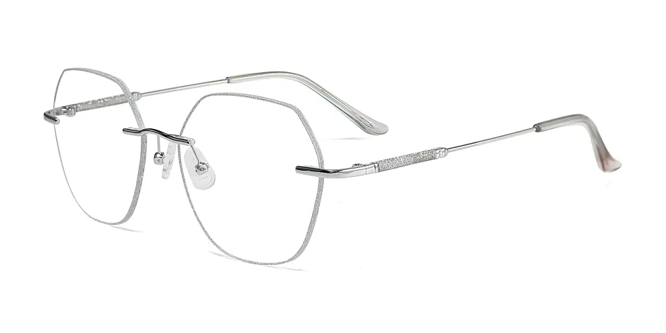 Gem silver green pink   Metal  Eyeglasses