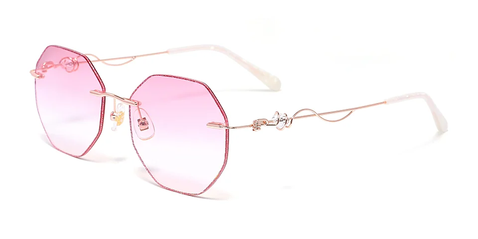 Locey pink   Metal  Sunglasses