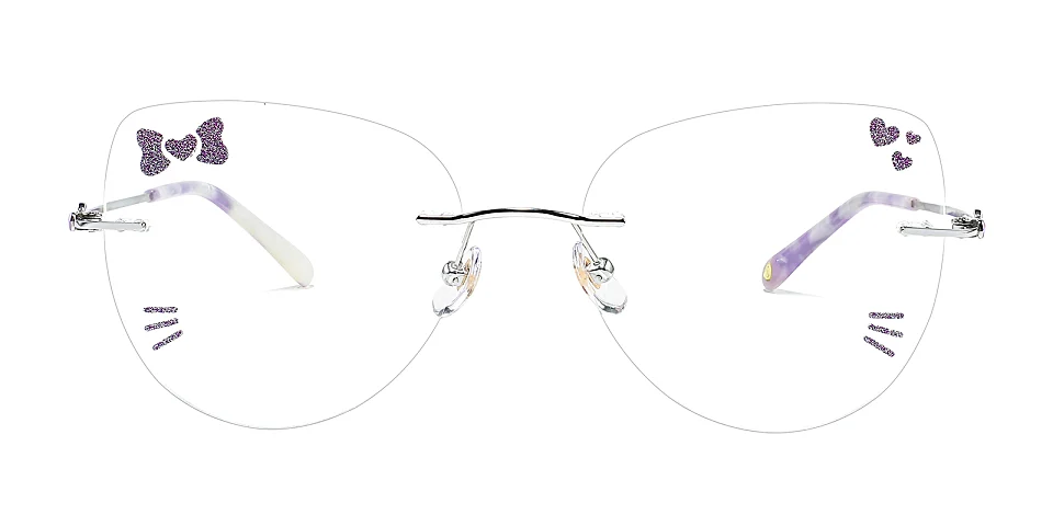 Kitty silver purple   Titanium  Eyeglasses