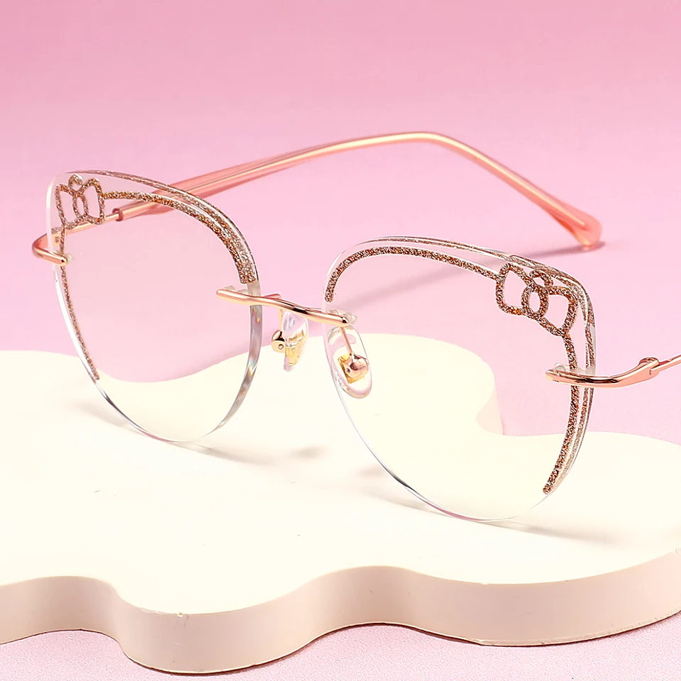 Kitty Rose Gold Cat Eye Eyeglasses | CliCliMe.com display picture 1