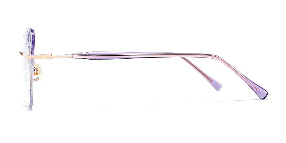 Kitty purple silver   Metal  Eyeglasses