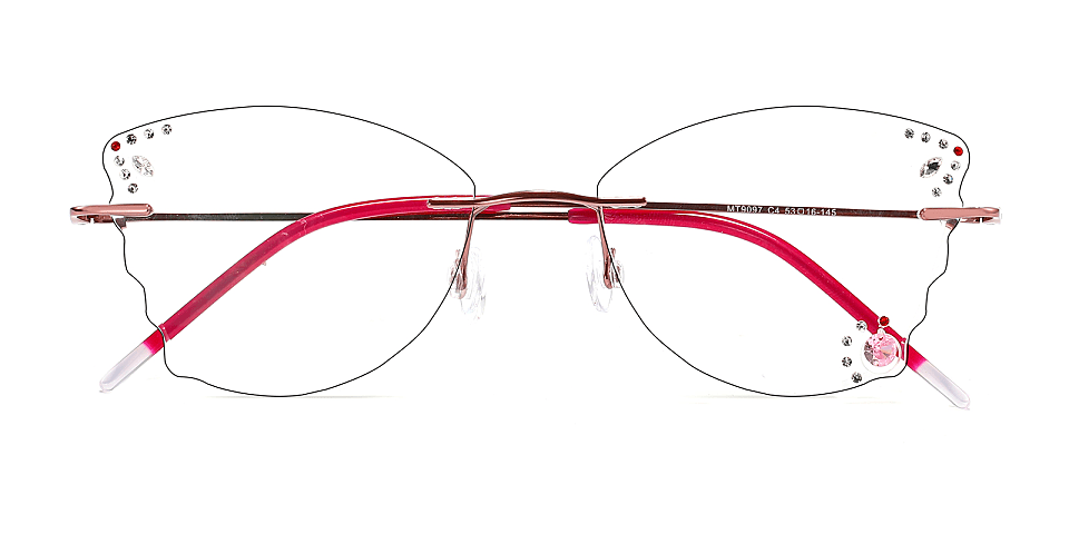 Clear Butterfly red rose gold   Metal  Eyeglasses
