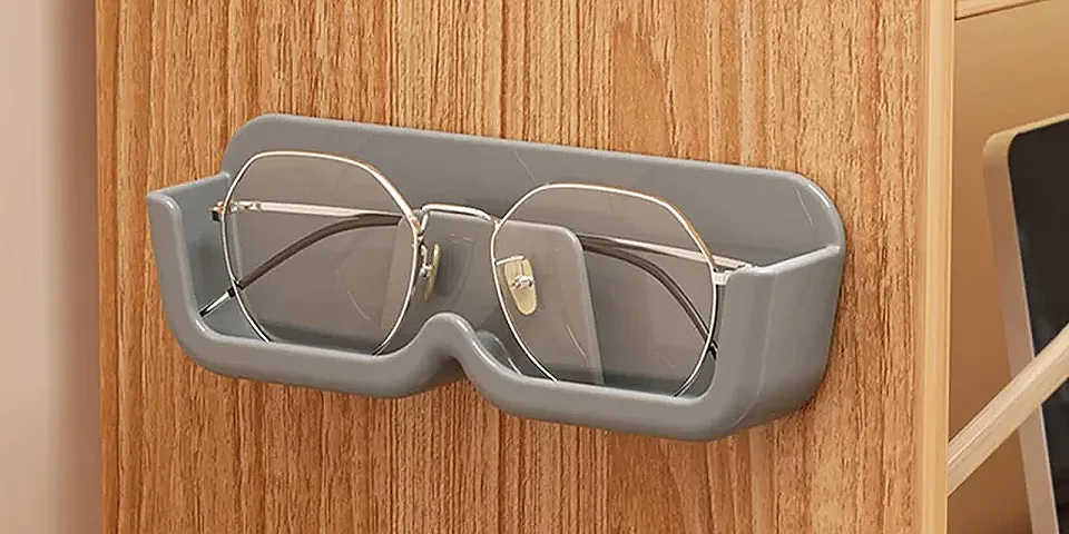 Grey Wall Mounted Glasses Storage Box grey  Chain