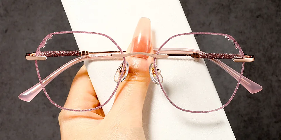 Laec shiny pink   Metal  Eyeglasses