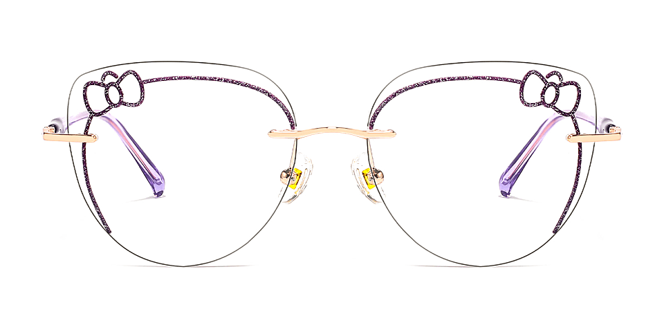 Kitty purple   Metal  Eyeglasses