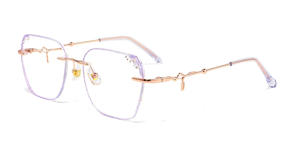 Lil rose gold purple   Metal  Eyeglasses