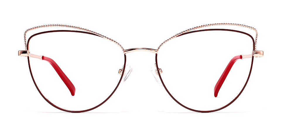 Salley red gold   Metal  Eyeglasses
