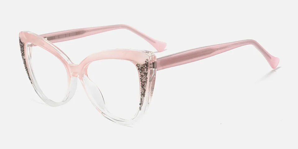Zinnia pink clear   Plastic  Eyeglasses
