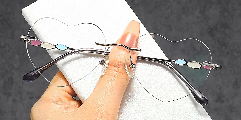 Loving silver   Metal  Eyeglasses