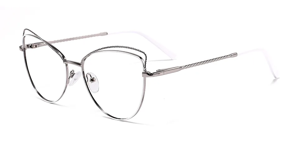 Salley white silver   Metal  Eyeglasses