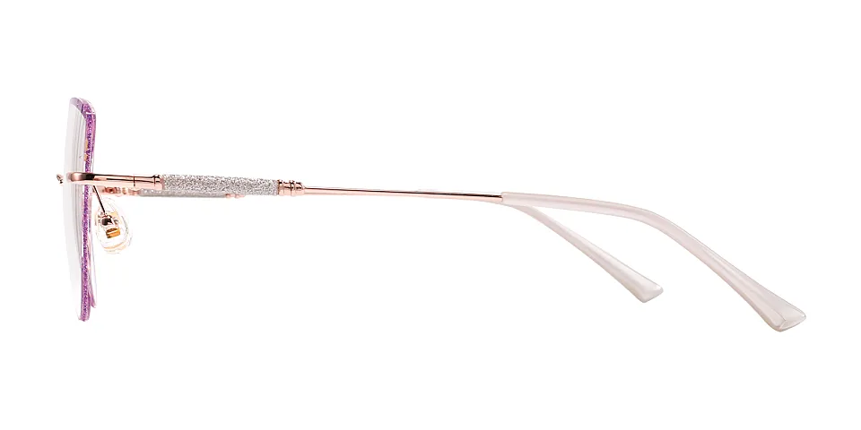Glamour rose gold purple   Metal  Eyeglasses