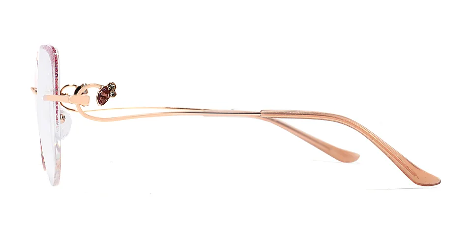 Freya rose gold champagne   Metal  Eyeglasses