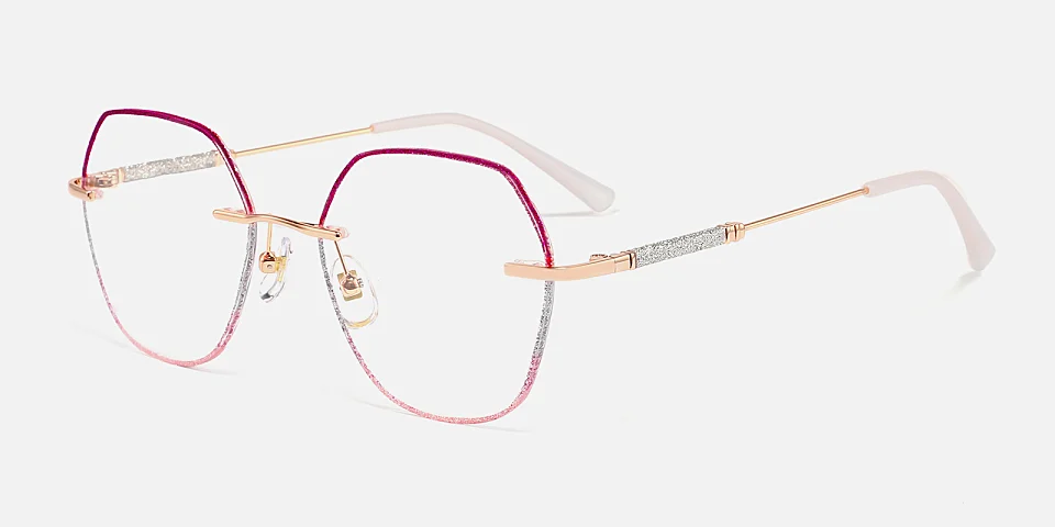 Gem purple pink   Metal  Eyeglasses