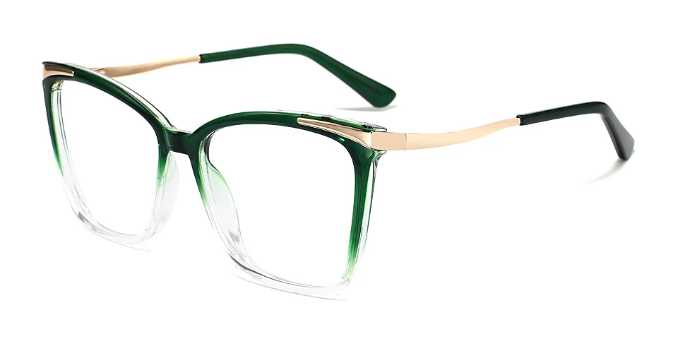 Aileen dark green clear   Plastic  Eyeglasses