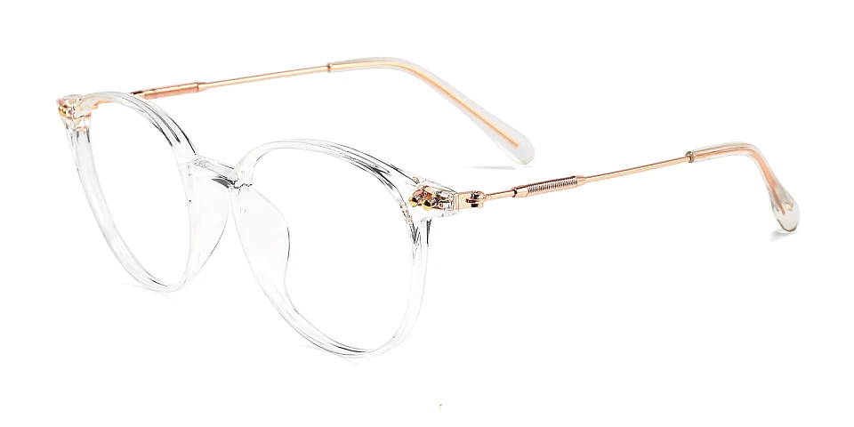 Leona clear rose gold   Plastic  Eyeglasses