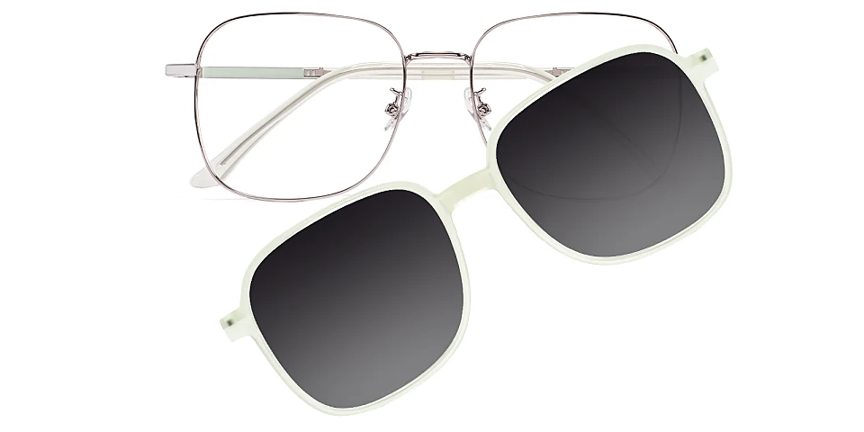 Karine silver mint green   Metal  Eyeglasses