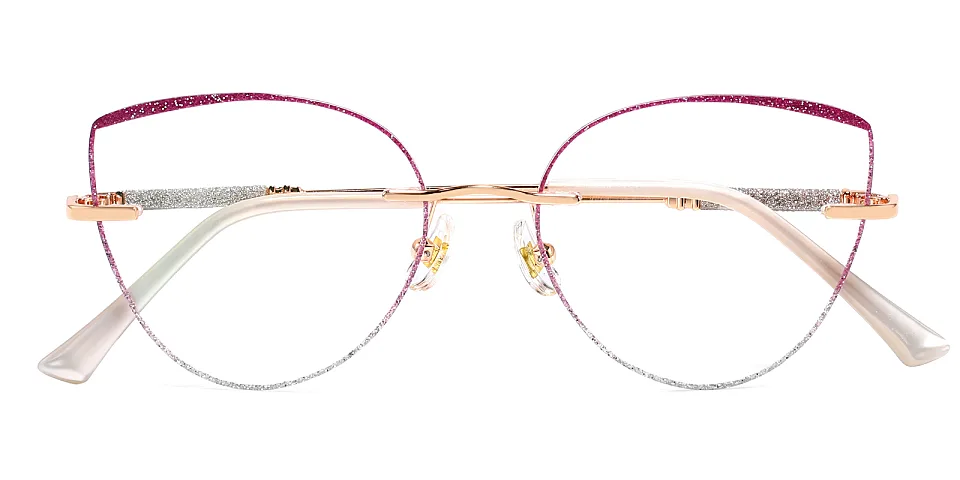 Glamour purple silver   Metal  Eyeglasses