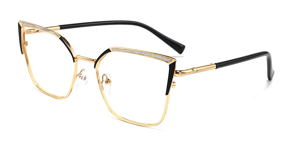 Harlee black gold   Metal  Eyeglasses
