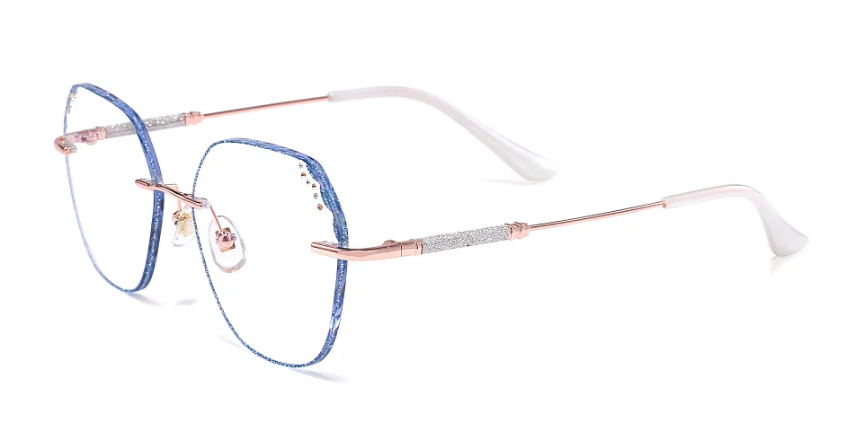 Laec rose gold blue   Metal  Eyeglasses