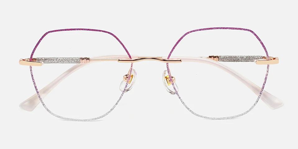 Gem purple silver   Metal  Eyeglasses
