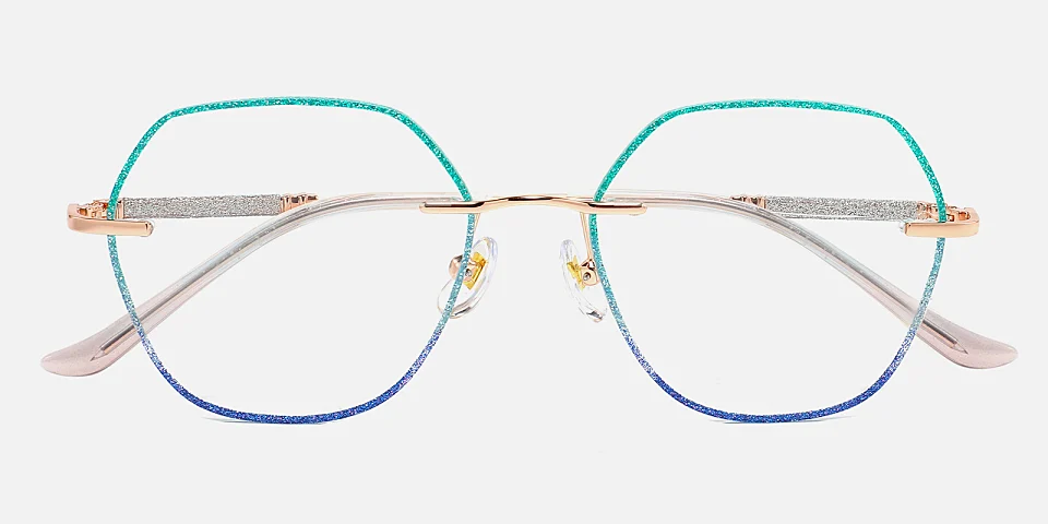 Gem green blue   Metal  Eyeglasses