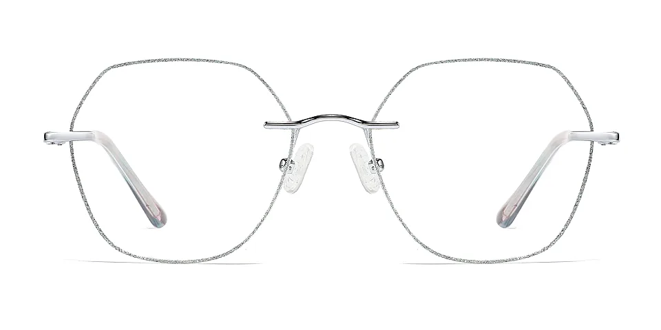 Gem silver green pink   Metal  Eyeglasses