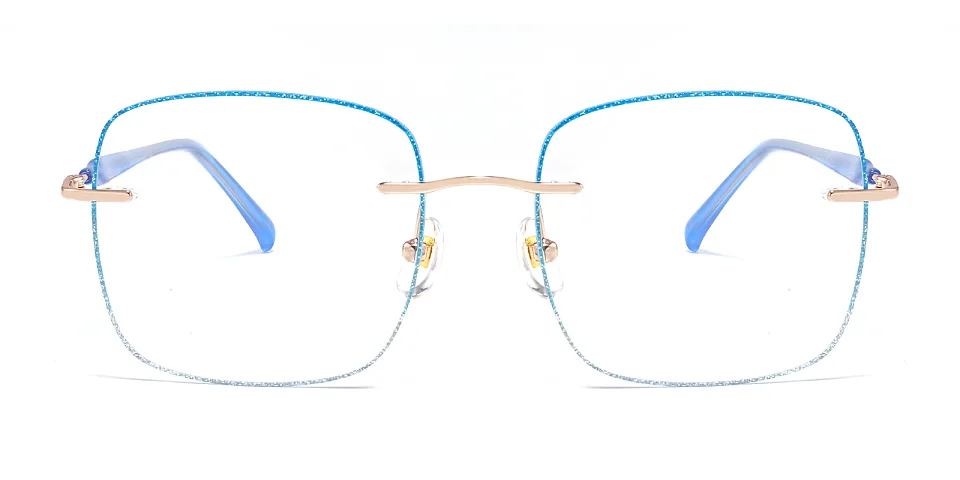 Kiran blue silver   Metal  Eyeglasses