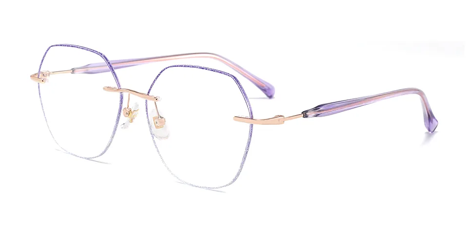 Kato lavender silver   Metal  Eyeglasses
