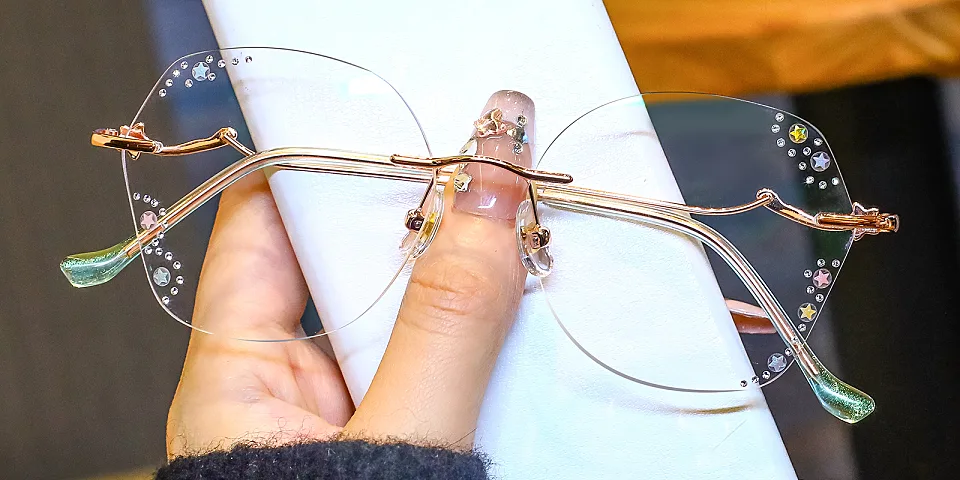 Bling Star rose gold   Metal  Eyeglasses