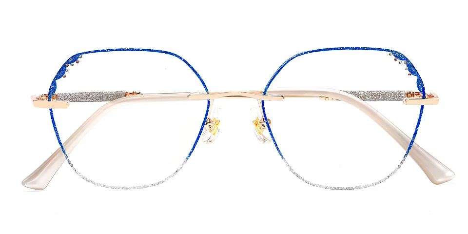 Laec blue silver   Metal  Eyeglasses