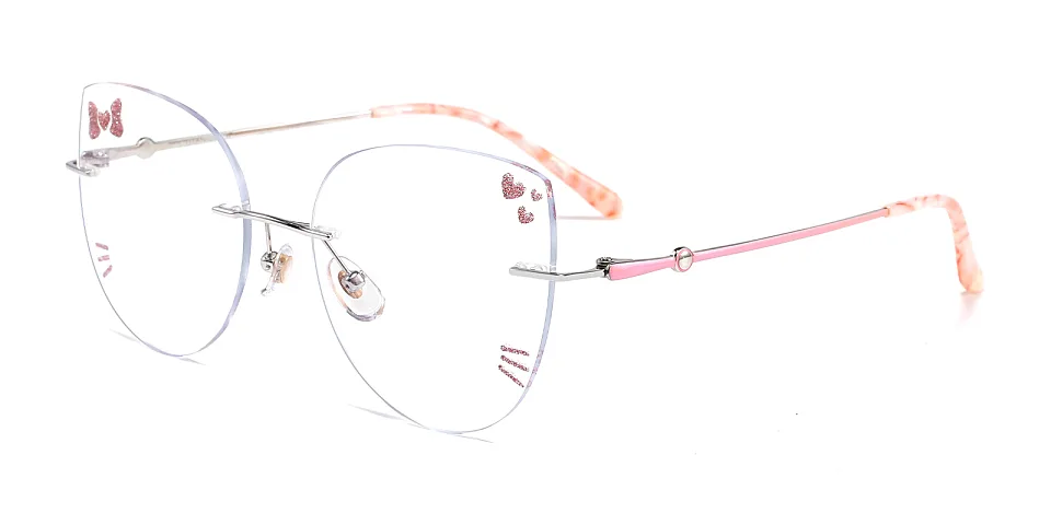 Kitty silver pink   Titanium  Eyeglasses