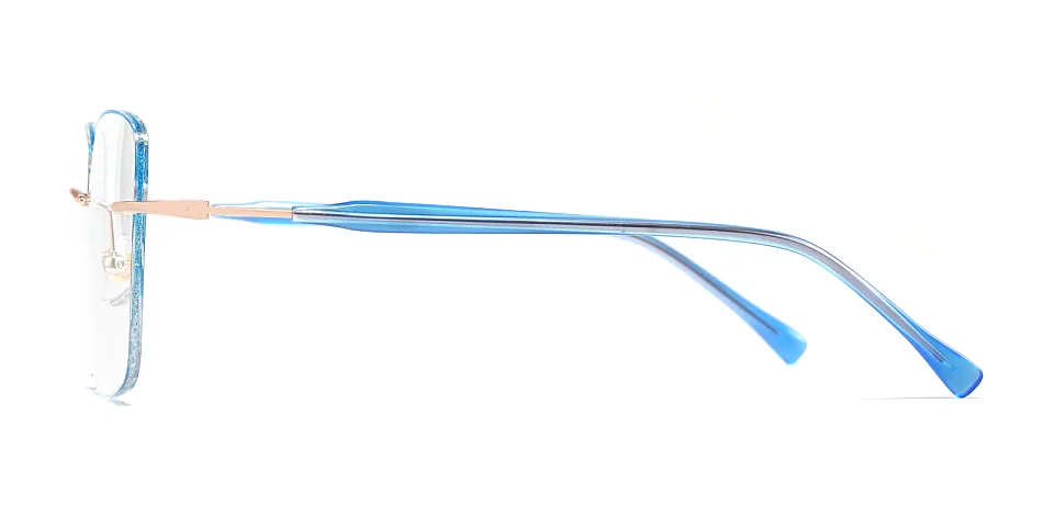 Kiran blue silver   Metal  Eyeglasses