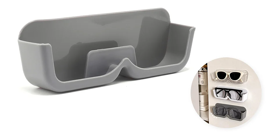 Grey Wall Mounted Glasses Storage Box grey  Chain