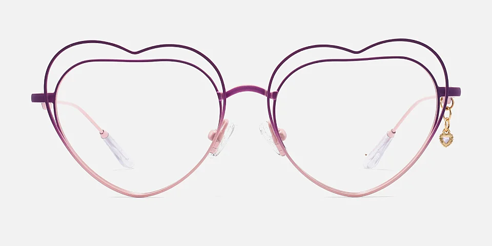 Heart purple pink   Metal  Eyeglasses
